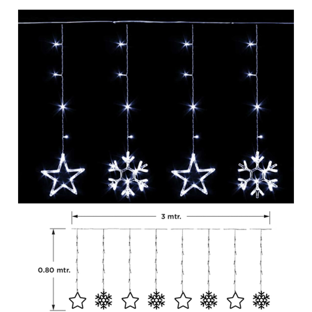 CORTINA LUZ LED COPOS DE NIEVE